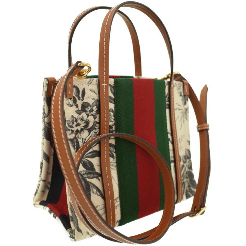 Gucci White Beige Bag Botanical Interlocking Hawaiian Tote GG Print - Picture 1 of 9